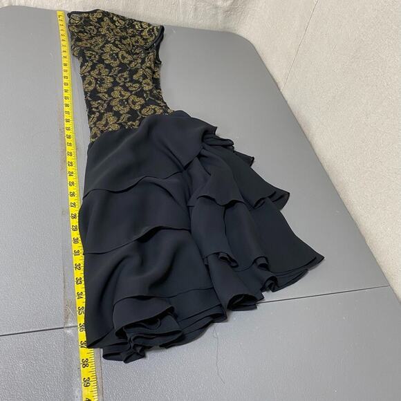 VTG Late Edition Womens Y2K Ruffled Mini Dress Size 10 Hoco Whimsigoth Grunge - Picture 11 of 13